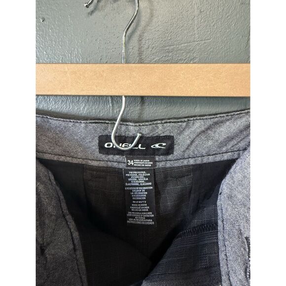 Oneill Mens Black Checkered Chino Shorts Size 34 - Picture 3 of 3